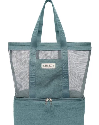 Geanta shopper din plasa, Albastru