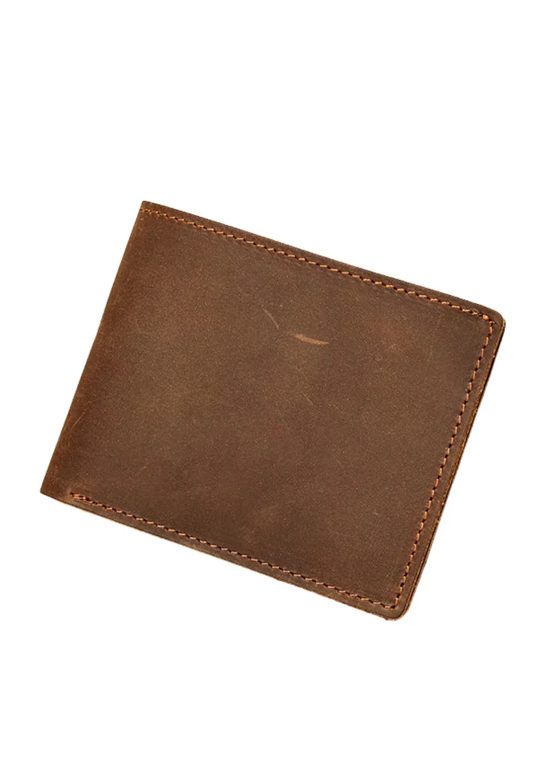 Portofel compact piele naturala crazy horse Clas B Busy Lady & Gentleman coffee