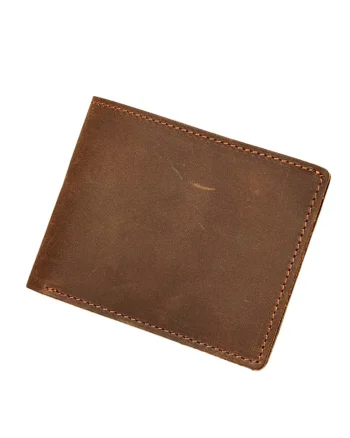 Portofel compact piele naturala crazy horse Clas B Busy Lady & Gentleman coffee