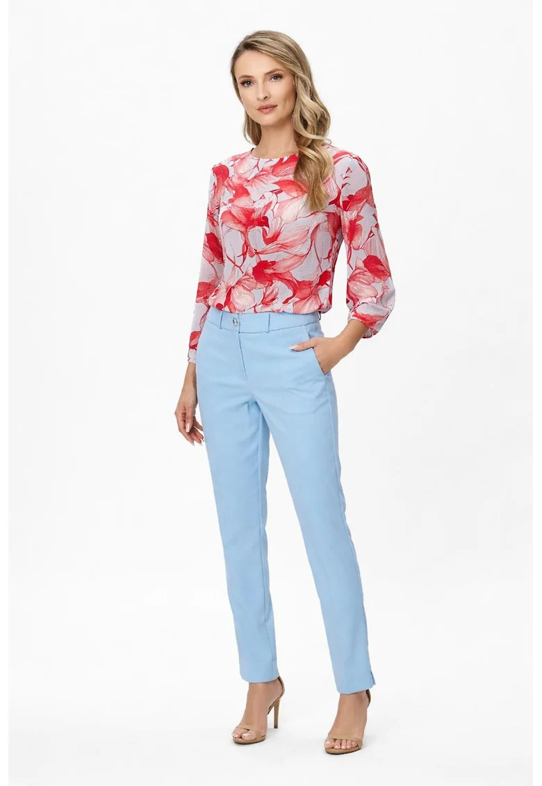 Pantaloni slim-fit Daria, Albastru pastel