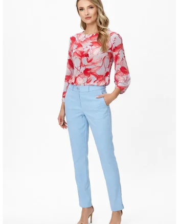 Pantaloni slim-fit Daria, Albastru pastel