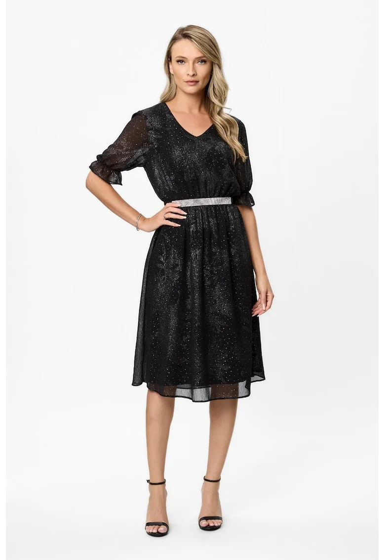 Rochie cu decolteu in V Noemy, Negru