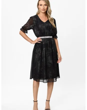 Rochie cu decolteu in V Noemy, Negru