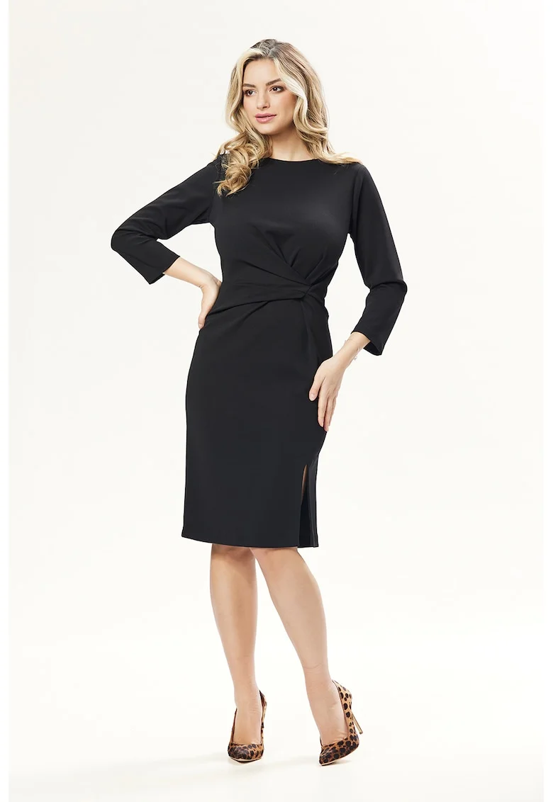 Rochie cu slit lateral, Negru