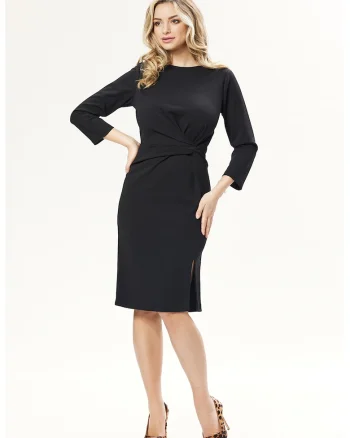Rochie cu slit lateral, Negru