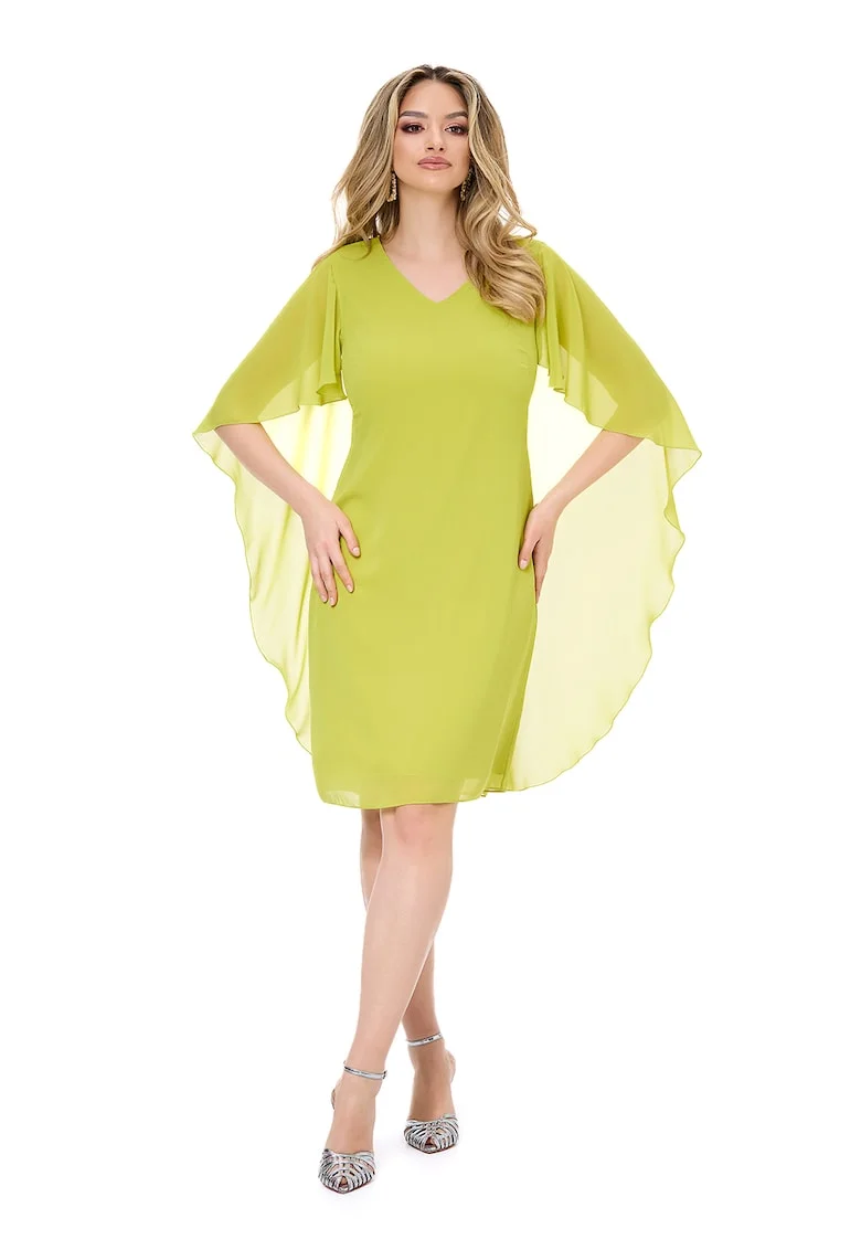 Rochie-capa cu decolteu in V, Verde lime