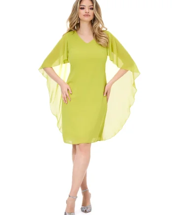 Rochie-capa cu decolteu in V, Verde lime