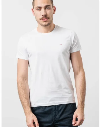 Tricou de bumbac cu logo, Alb