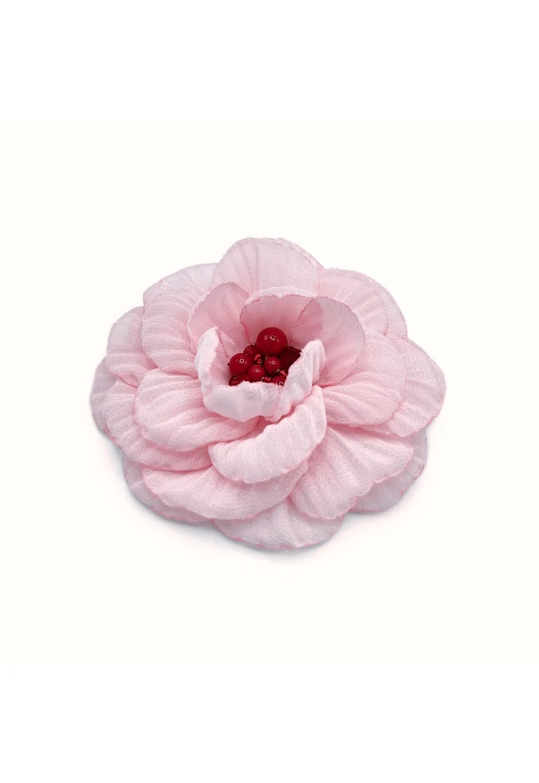 Brosa eleganta floare,  voal, 8.5 cm, Rosu/Roz