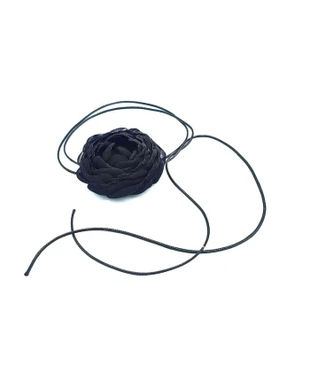 Choker Floare pe snur Fantasy, Negru