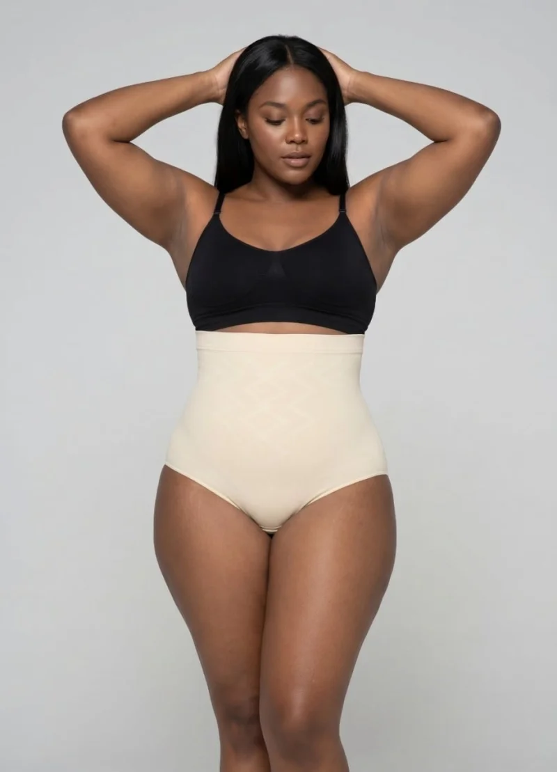 Slip Modelator Premium cu Talie Inalta pentru Abdomen si Talie, 53601, bej
