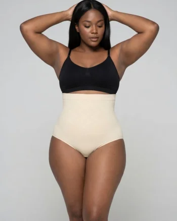 Slip Modelator Premium cu Talie Inalta pentru Abdomen si Talie, 53601, bej