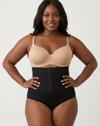 Slip modelator premium cu talie inalta si inchidere reglabila, 53603, negru
