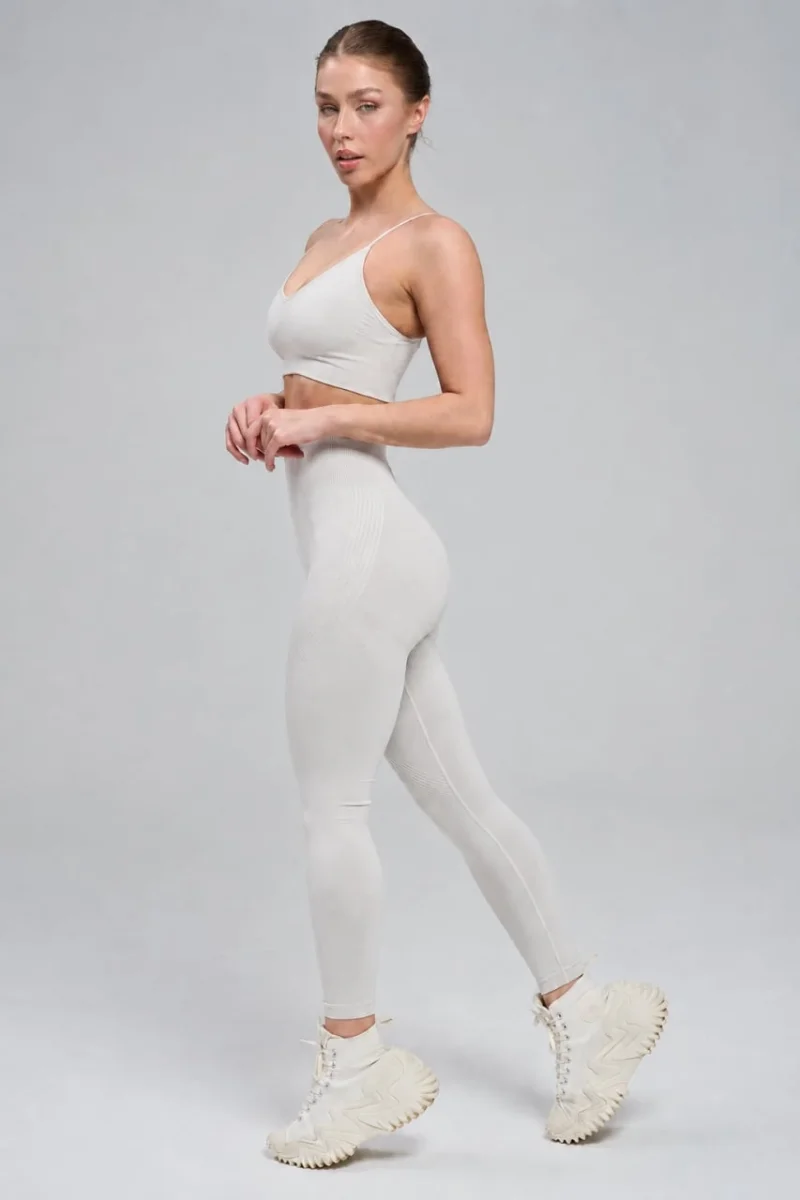Colanti sport fara cusaturi, cu efect push-up, LGS11, gri deschis