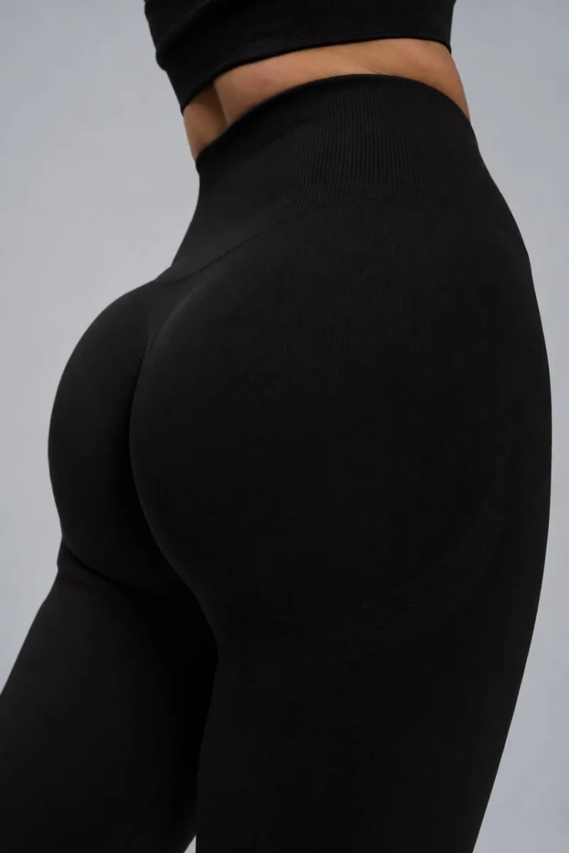 Colanți Seamless Push-Up cu Efect de Ridicare și Evidențiere a Feselor, LGS12, negru
