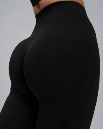 Colanți Seamless Push-Up cu Efect de Ridicare și Evidențiere a Feselor, LGS12, negru