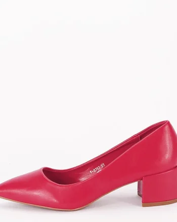 Pantofi rosii cu toc mic F-3797 02