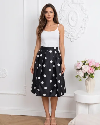 Fusta eleganta neagra cu buline ...