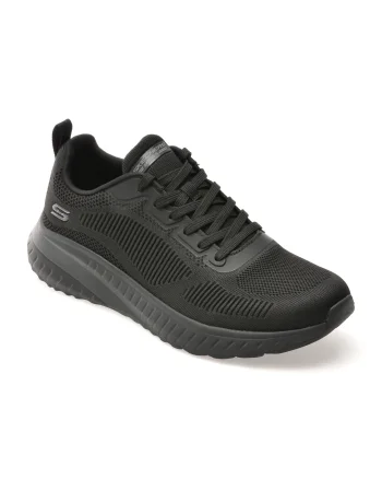 Pantofi sport SKECHERS negri, BOBS SQUAD CHAOS, din material textil