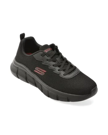 Pantofi sport SKECHERS negri, BOBS B FLEX, din material textil