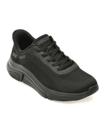 Pantofi sport SKECHERS negri, BOBS SPARROW FLEX, din material textil