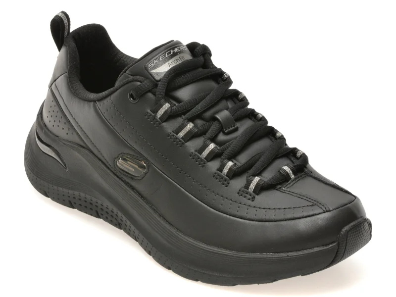 Pantofi sport SKECHERS negri, ARCH FIT 2.0, din piele ecologica