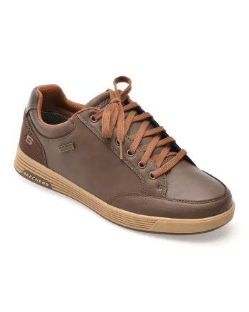 Pantofi sport SKECHERS maro, CAVELL, din piele ecologica