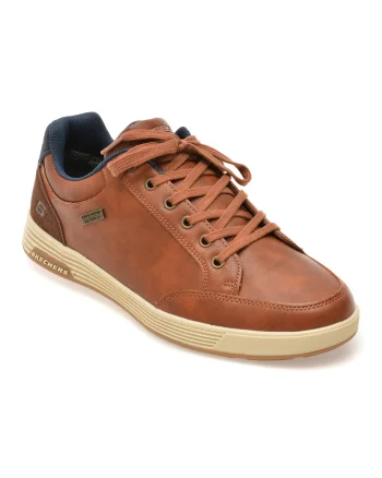 Pantofi sport SKECHERS maro, CAVELL, din piele ecologica