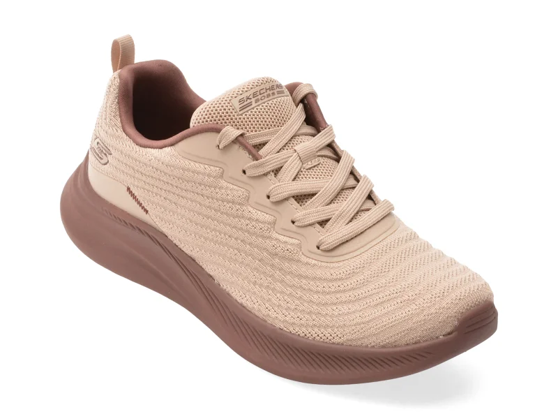 Pantofi sport SKECHERS nude, BOBS MODA FLEX, din material textil