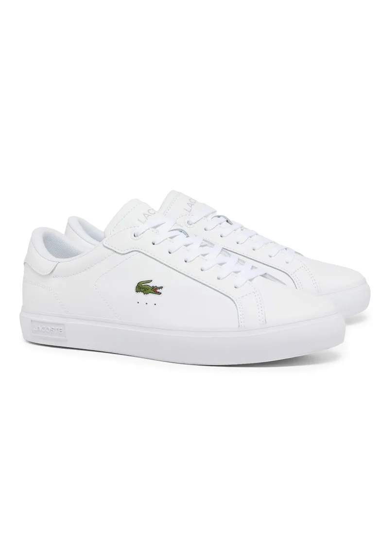 Pantofi sport din piele cu logo discret11, Alb