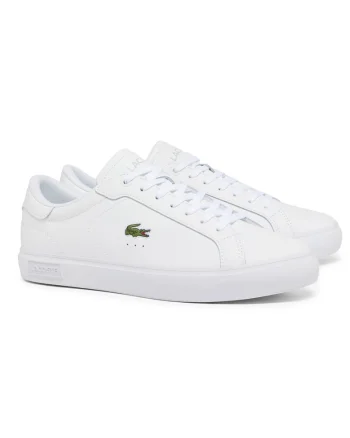 Pantofi sport din piele cu logo discret11, Alb