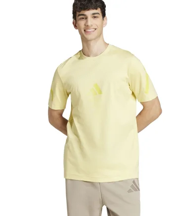 Tricou de bumbac cu model monograma Z.N.E, Galben