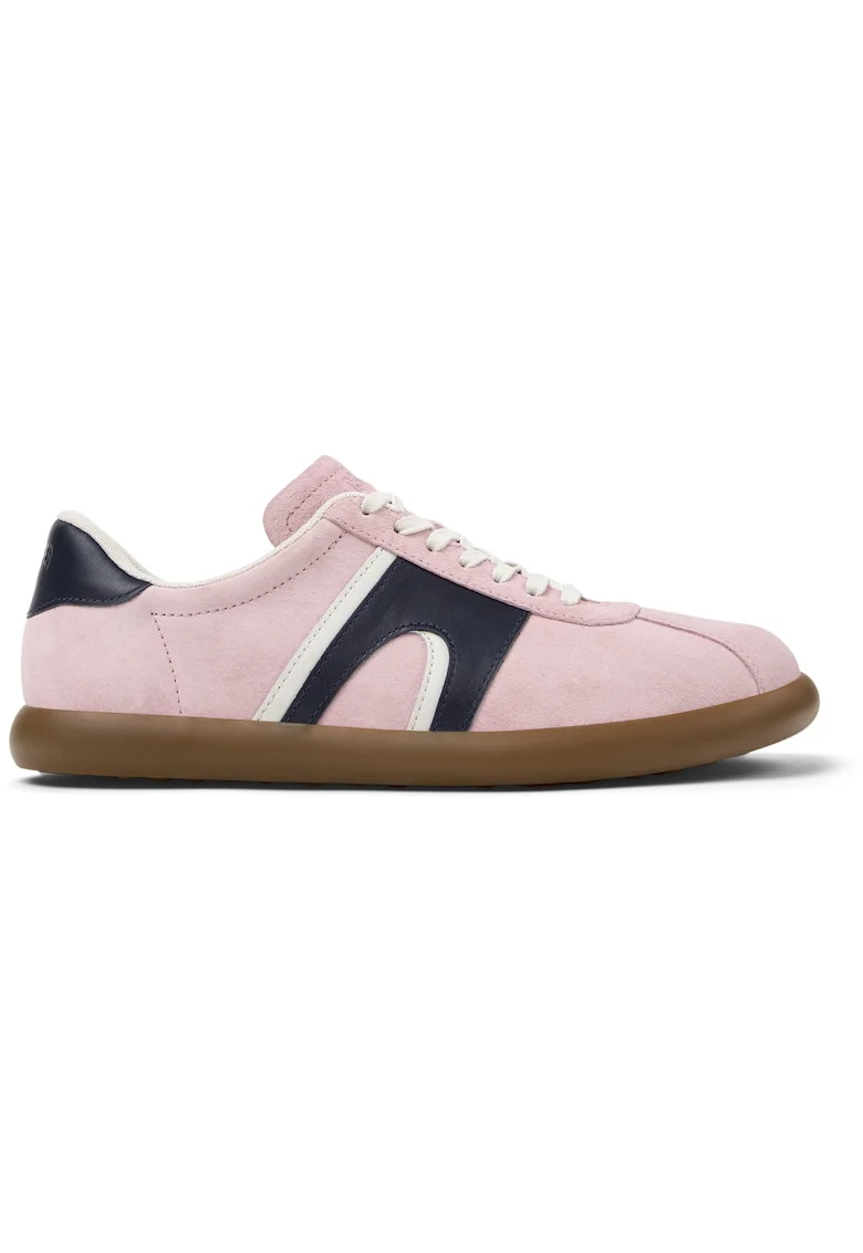 Pantofi sport Pelotas Soller din piele si piele nabuc, Roz deschis