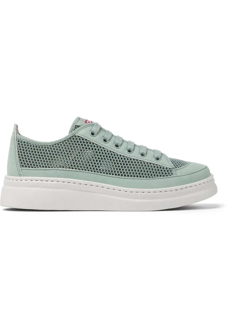 Pantofi sport de material textil si piele nabuc Runner Up, Verde