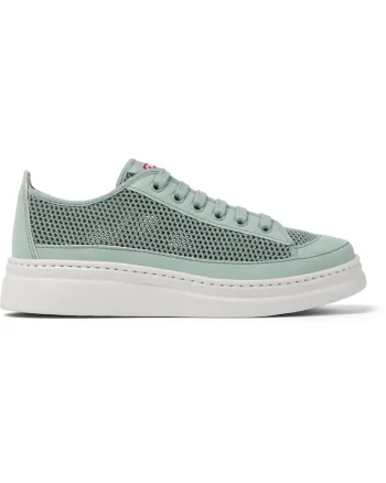 Pantofi sport de material textil si piele nabuc Runner Up, Verde