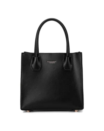 Geanta tote de piele ecologica cu bareta detasabila, Negru