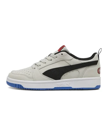 Pantofi sport de piele ecologica cu model colorblock, Negru/Gri deschis