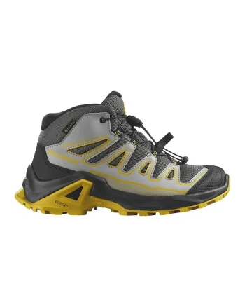 Pantofi mid-cut cu tehnologie Gore-Tex pentru drumetii X Ultra, Negru/Gri/Galben