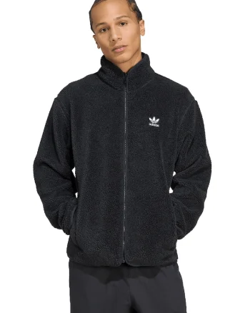 Jacheta lejera din material fleece, Negru