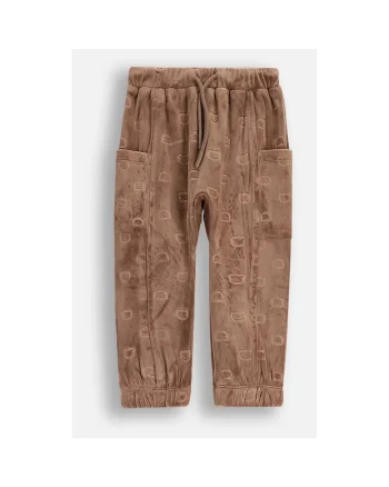 Pantaloni de velur cu model stantat