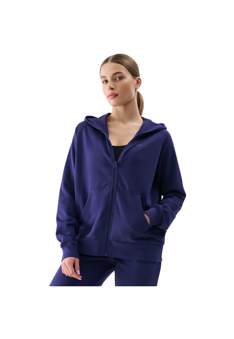 Hanorac sport dama  model 4FWMM00TSWSF1763, 2 caracteristici, culoare bleumarin, material confortabil
