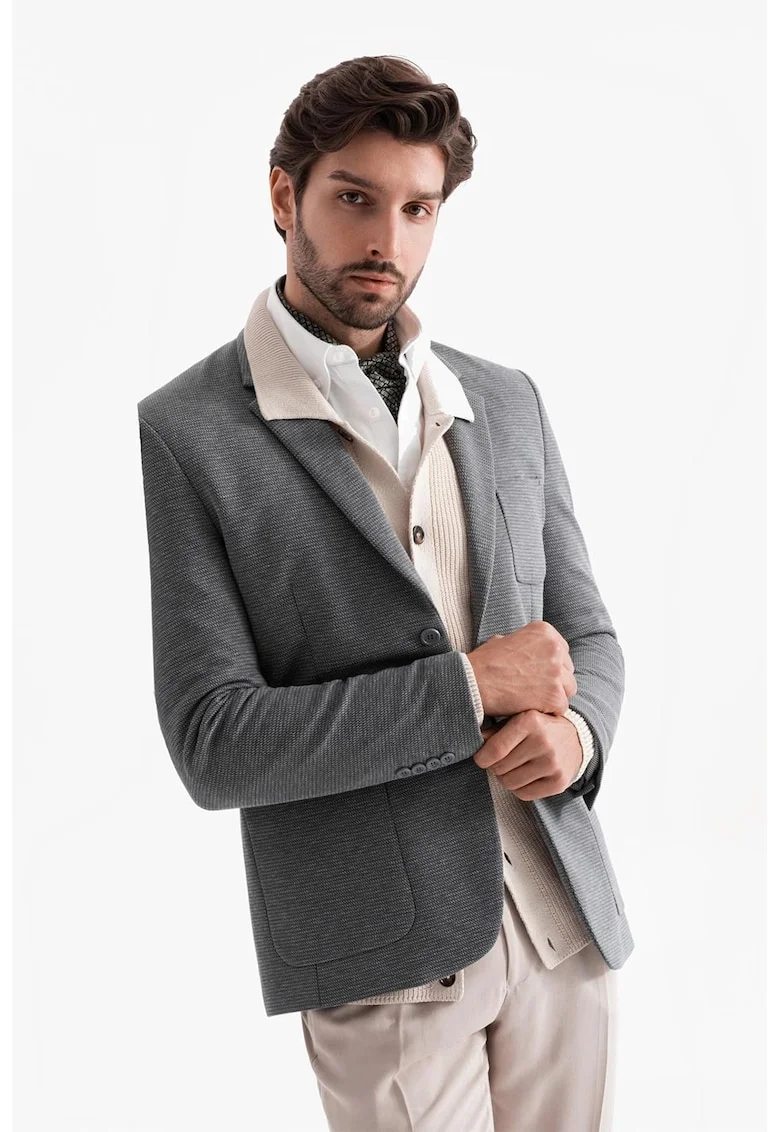 Sacou slim-fit, Gri