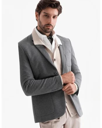 Sacou slim-fit, Gri