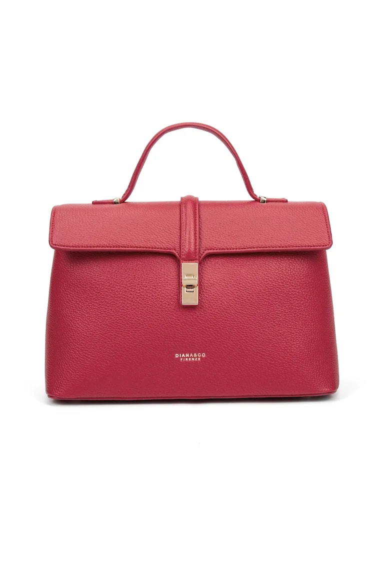 Geanta tote de piele ecologica cu clapa, Rosu