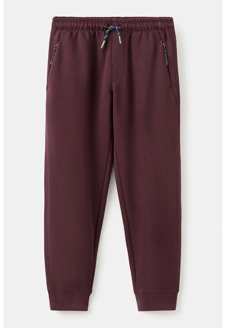 Pantaloni de trening cu snur si buzunare laterale, Maro cognac