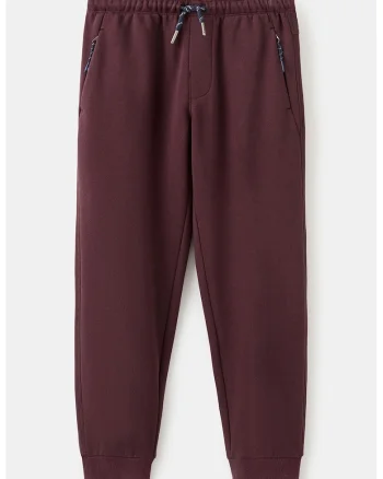 Pantaloni de trening cu snur si buzunare laterale, Maro cognac