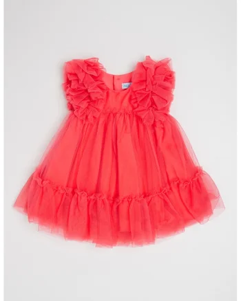 Rochie cu croiala in A si model floral, Fucsia