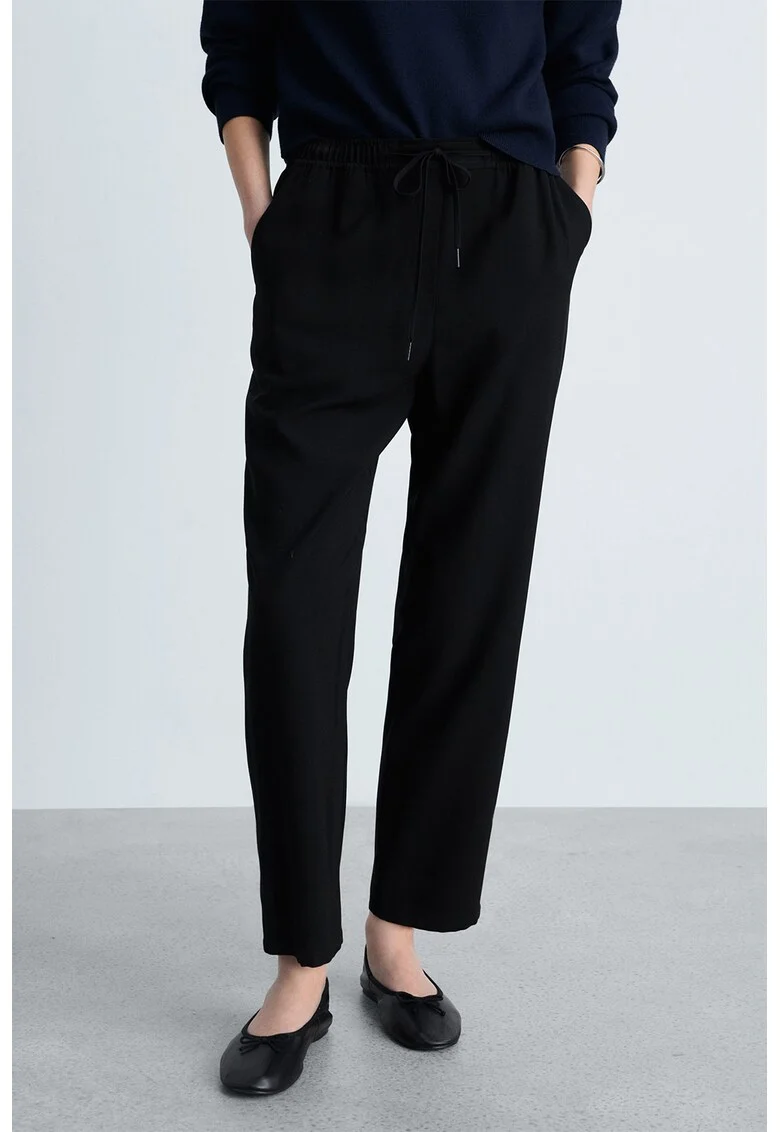 Pantaloni jogger crop, Negru