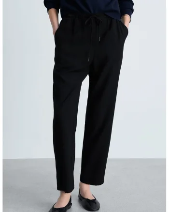 Pantaloni jogger crop, Negru
