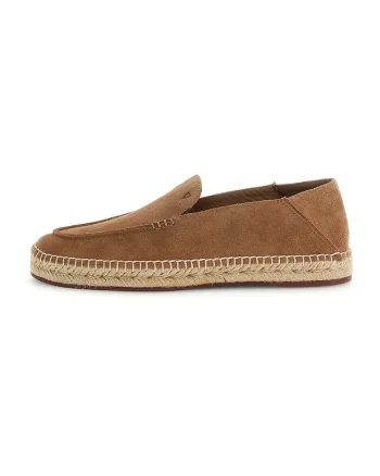 Espadrile din piele intoarsa, Caramel